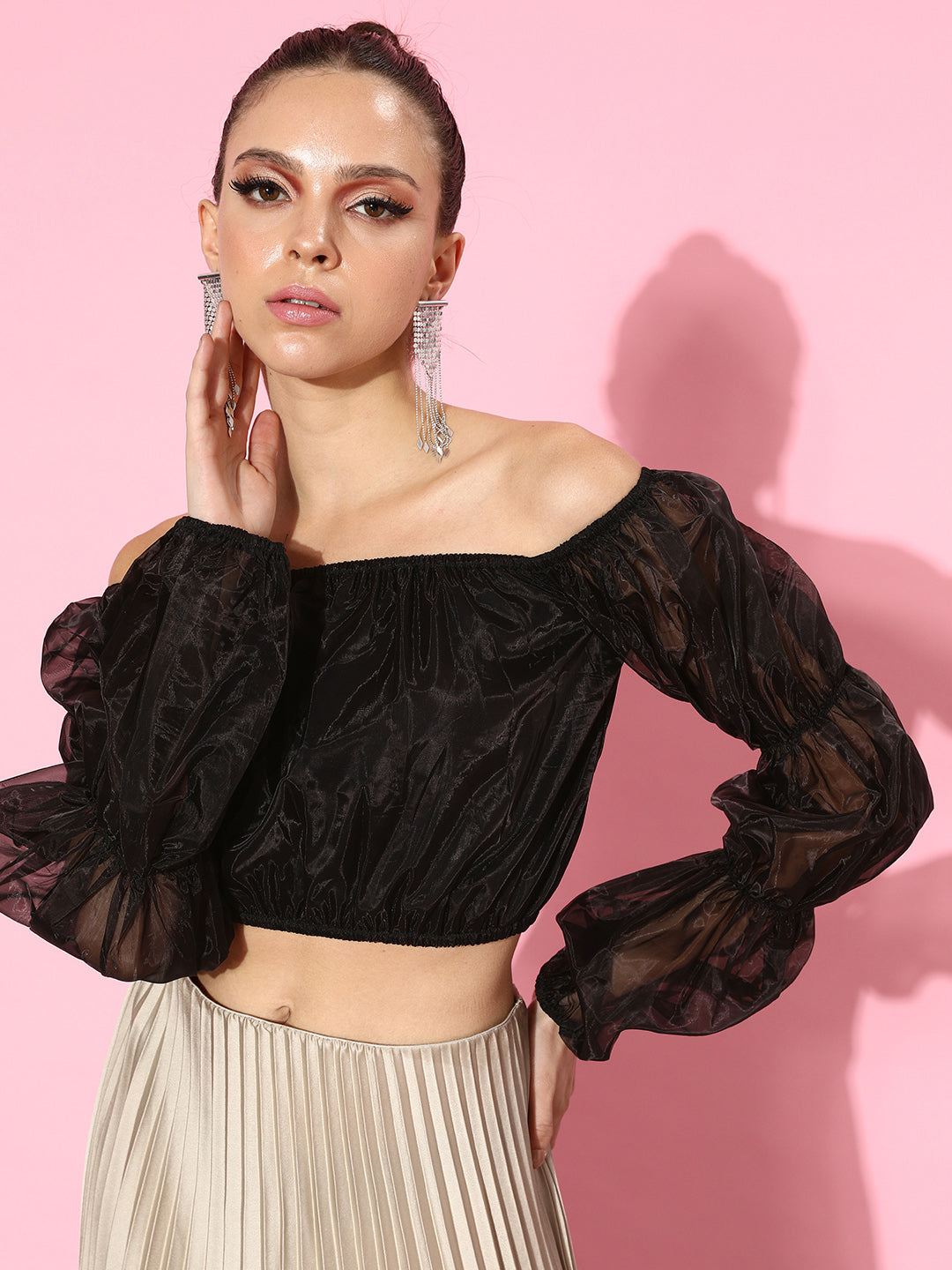 SCORPIUS Black Organza Top
