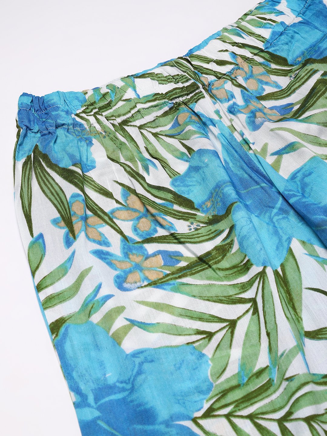 Cation Blue Tropical Print Night Suit