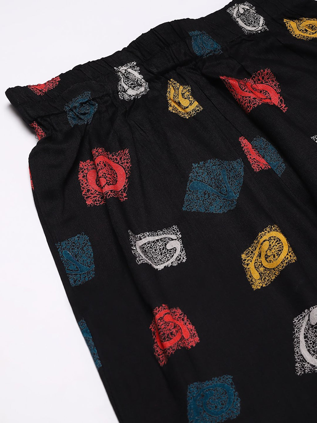 Cation Black Printed Night Suit