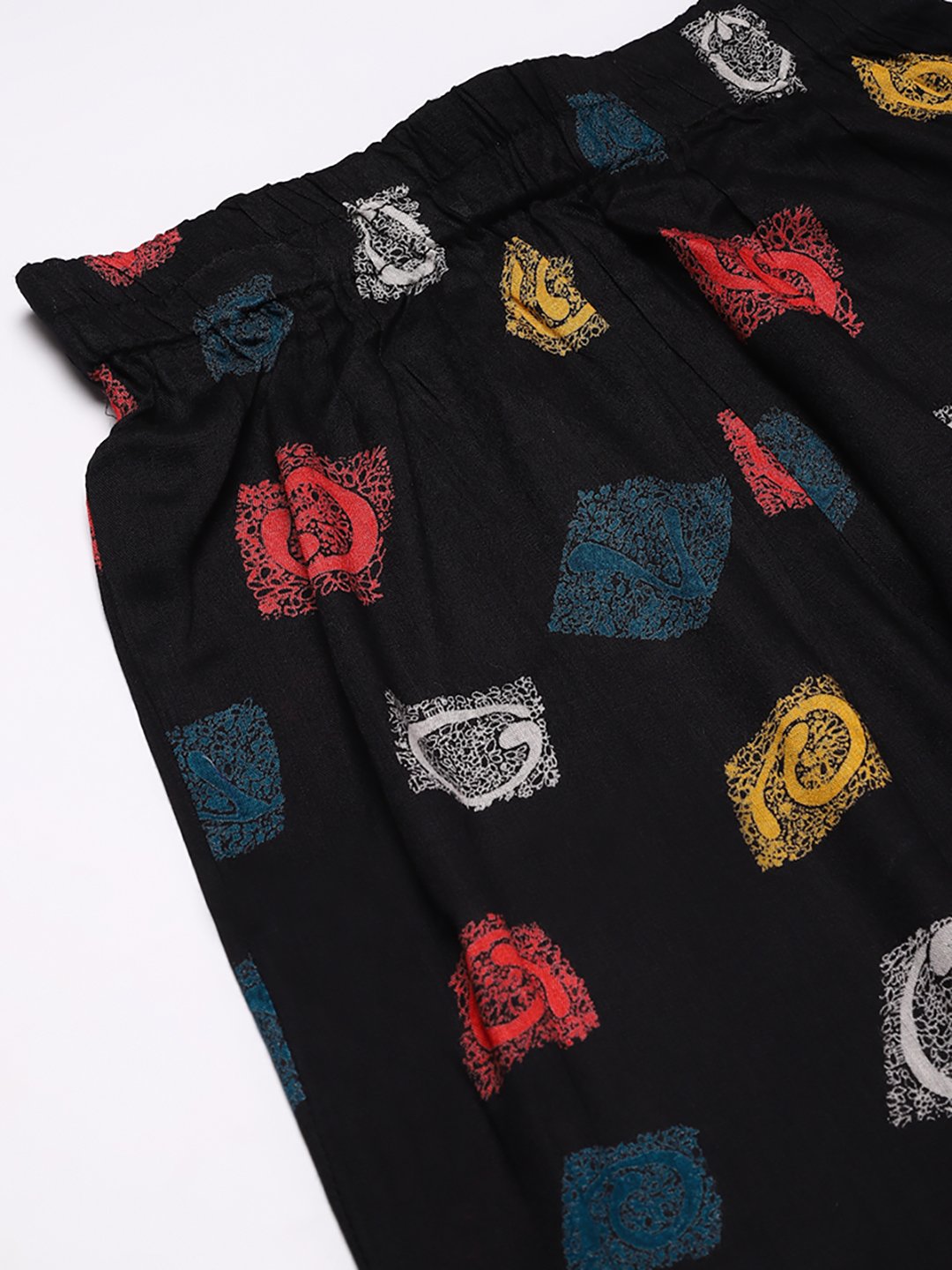 Cation Black Printed Night Suit