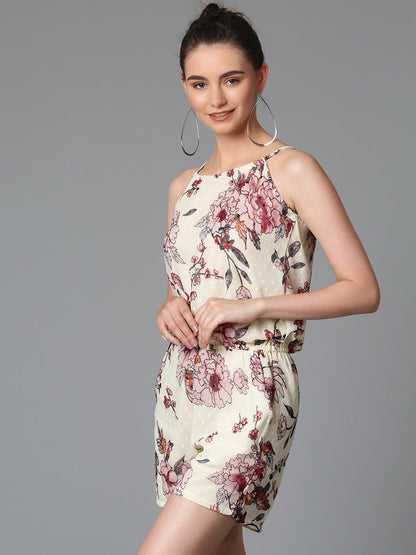 Cation Off-White Printed Jumpsuit