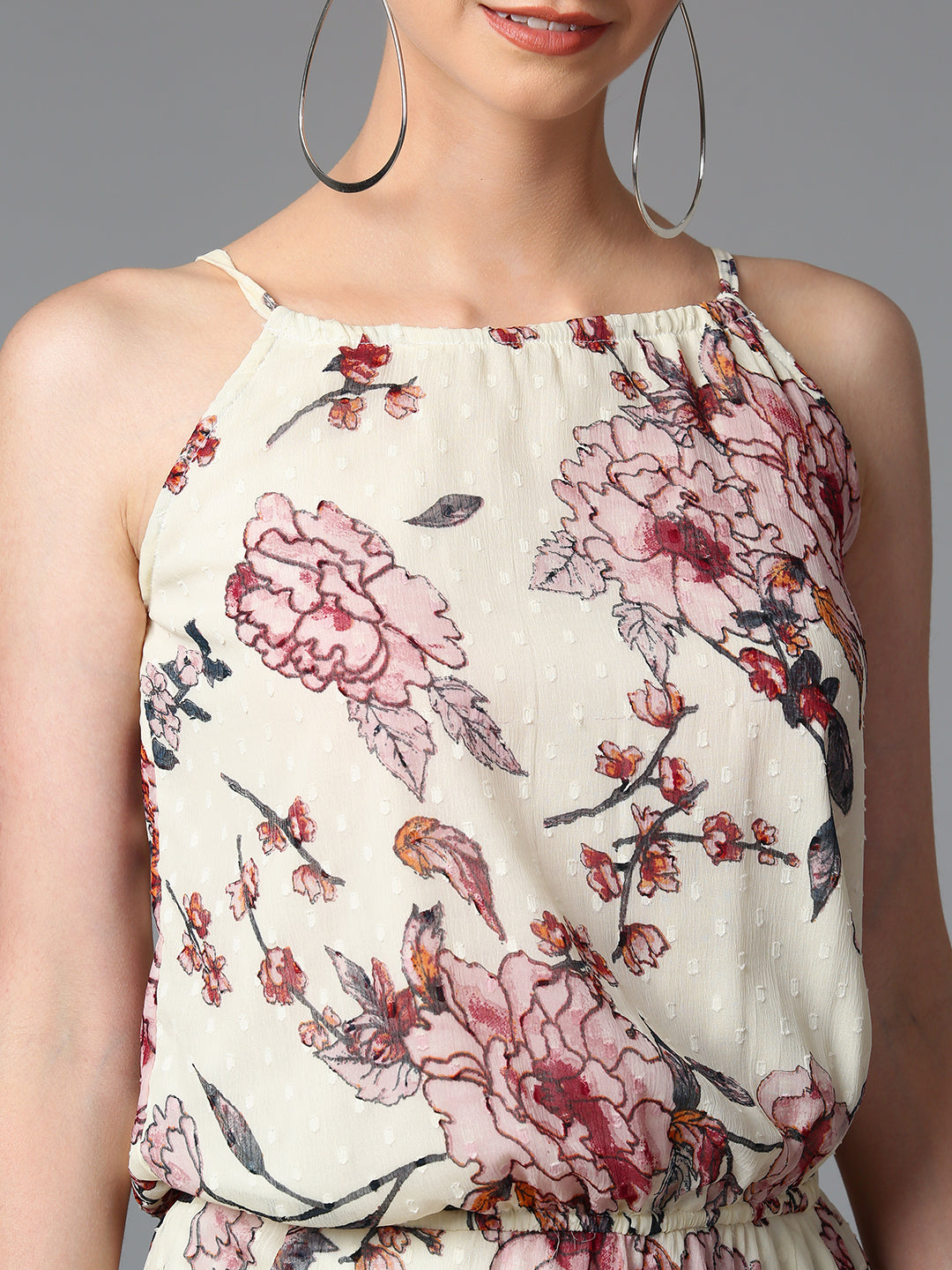 Cation Off-White Printed Jumpsuit