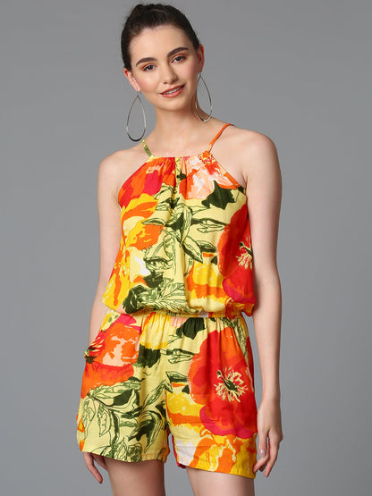 Cation Yellow Printed Jumpsuit