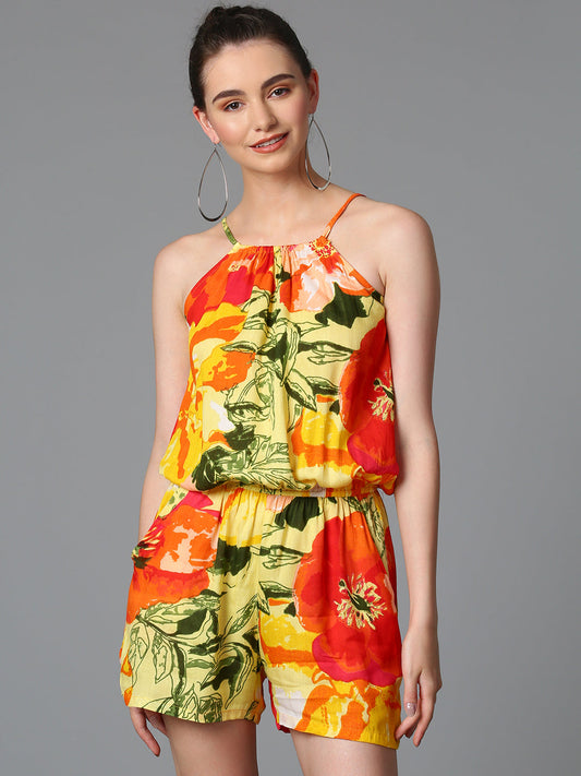 Cation Yellow Printed Jumpsuit