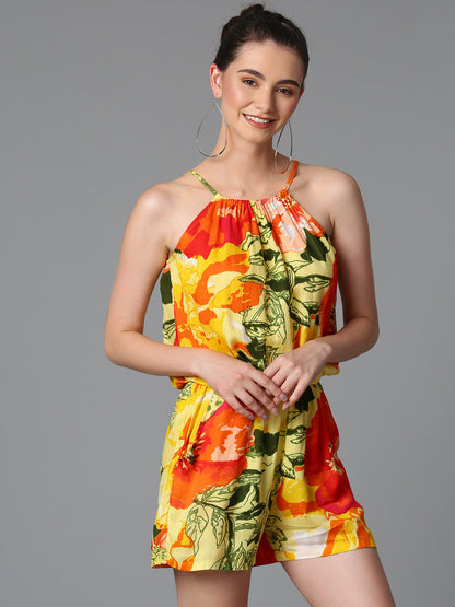 Cation Yellow Printed Jumpsuit