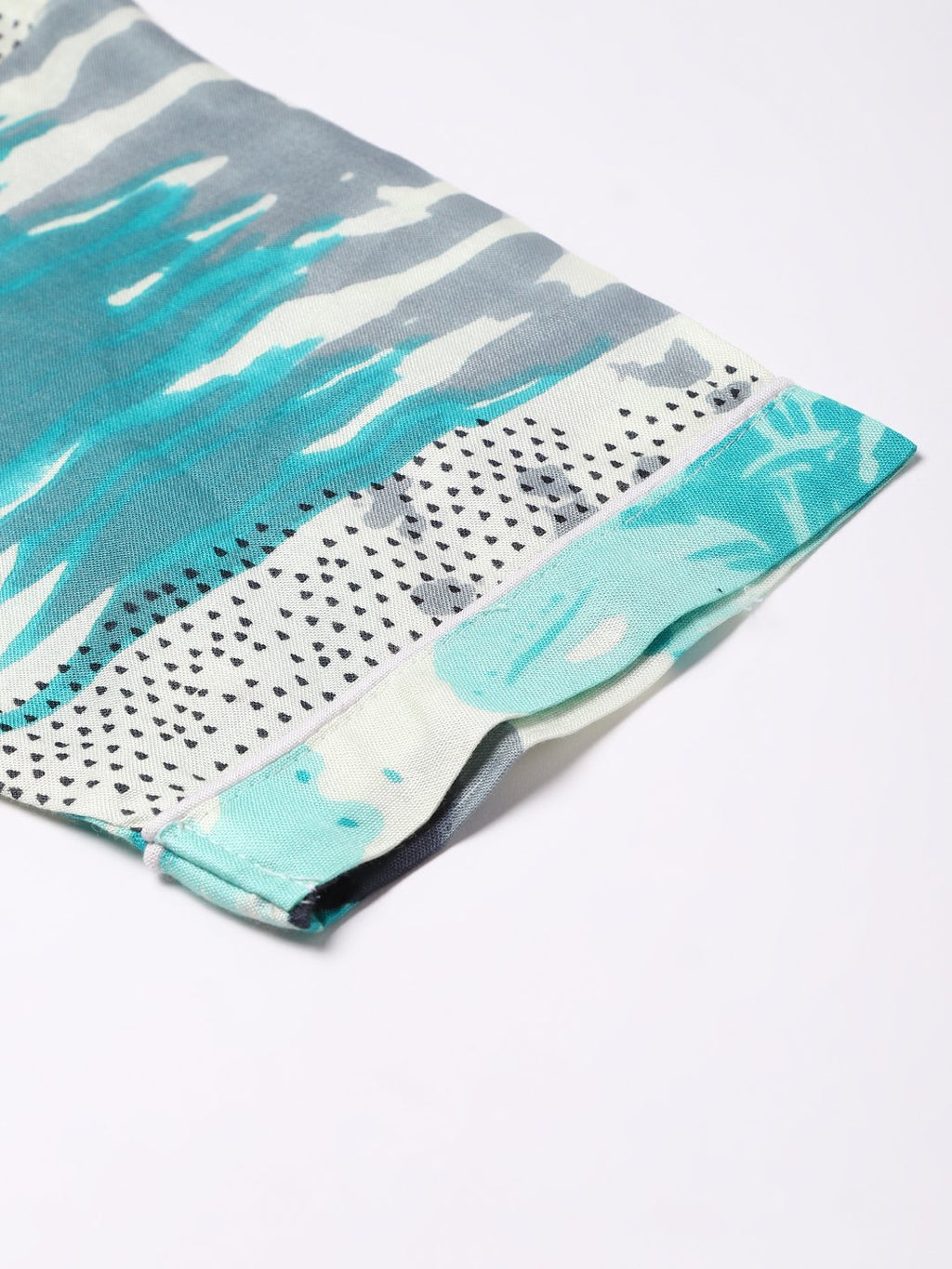 Cation White Blue Printed Night Suit