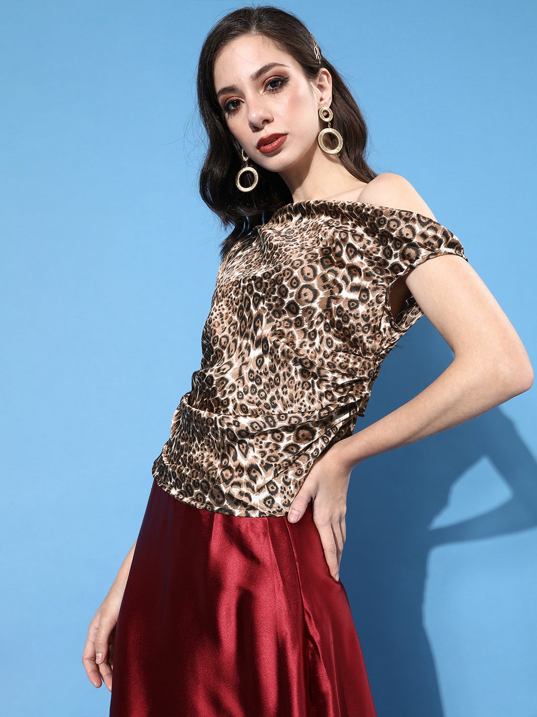 Cheetah Print Satin Top