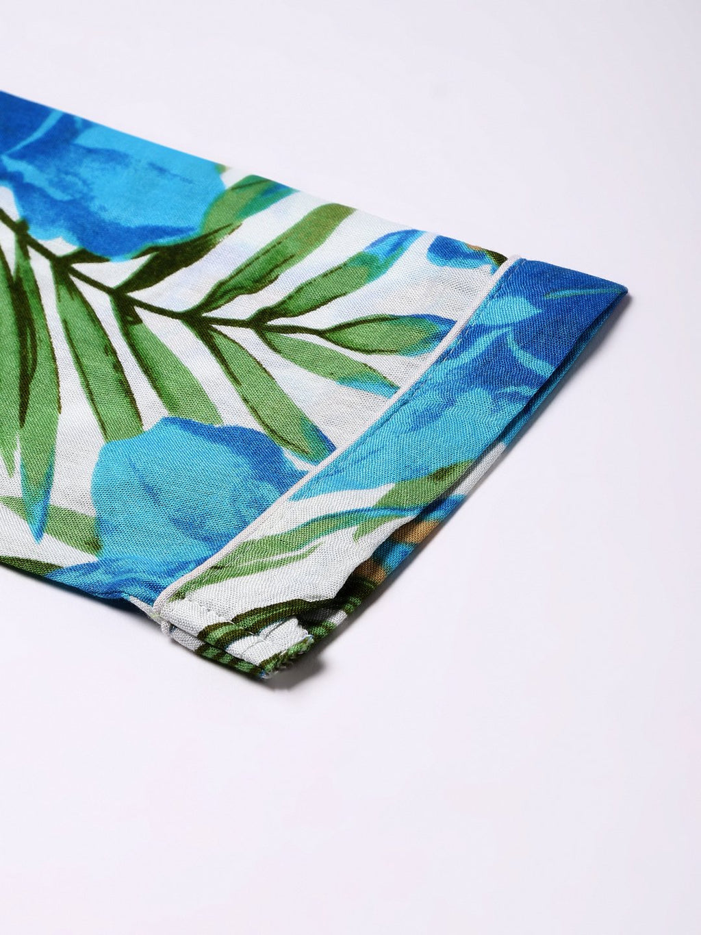 Cation Blue Tropical Print Night Suit
