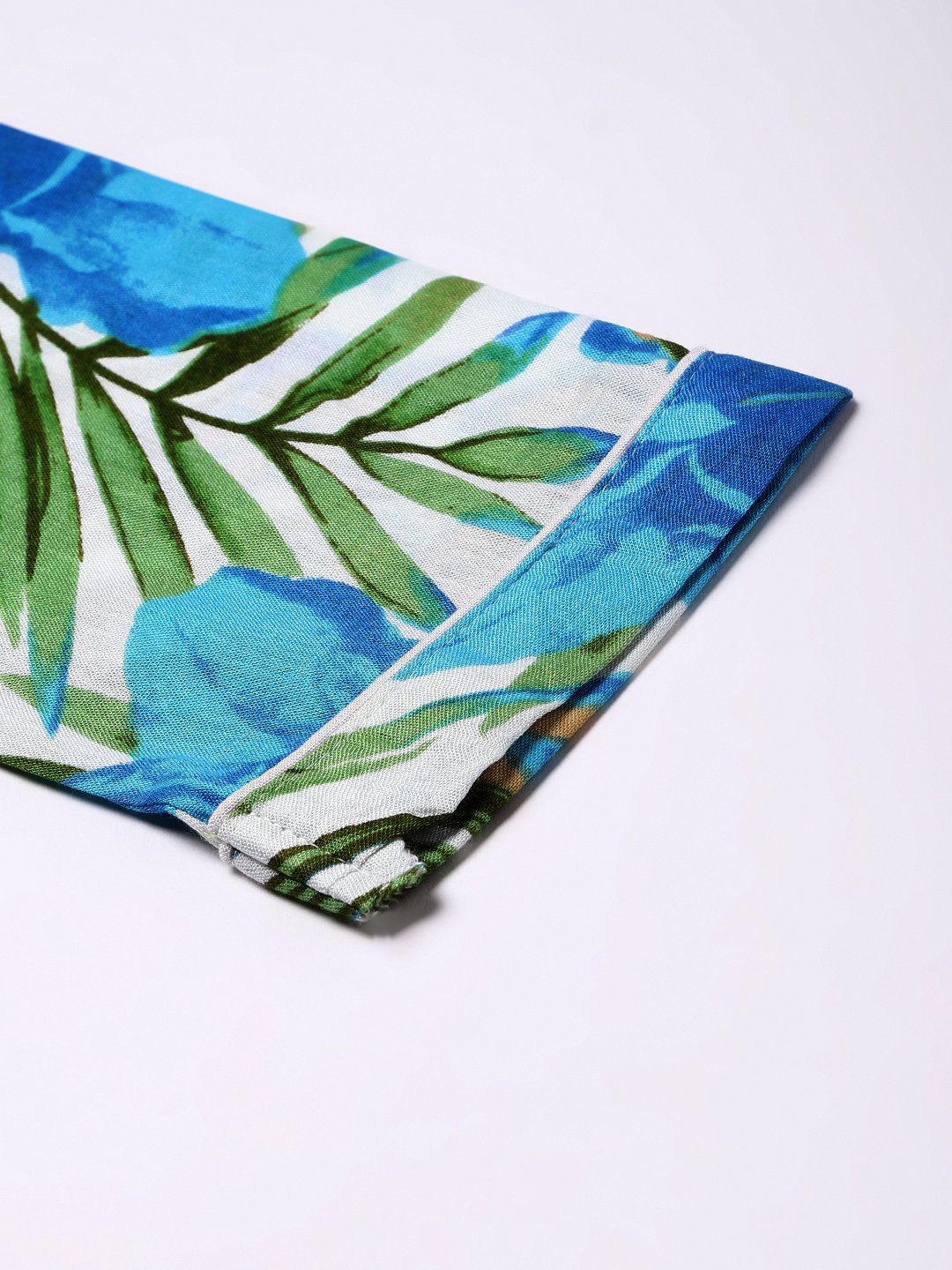 Cation Blue Tropical Print Night Suit