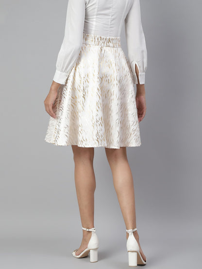 SCORPIUS White printed skirt