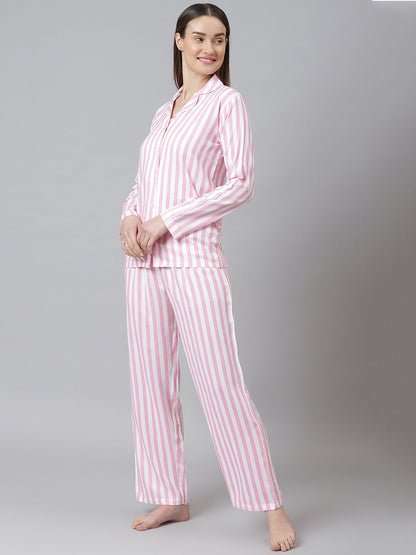 Cation Pink Printed Night Suit