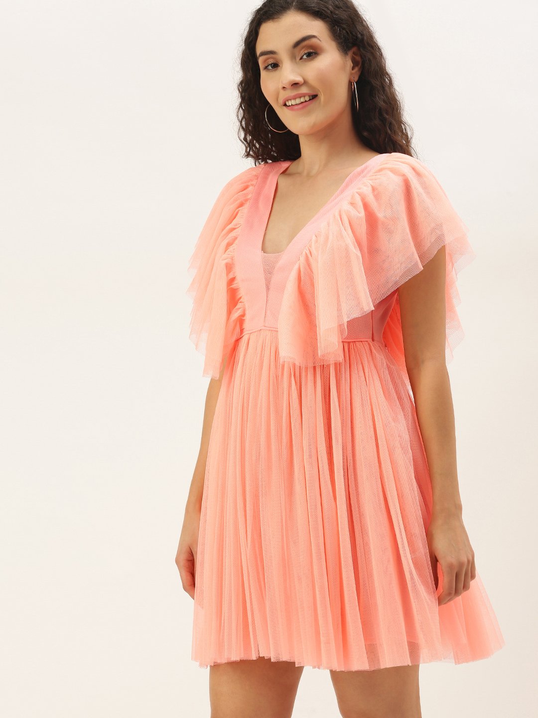 Orange Solid Dress