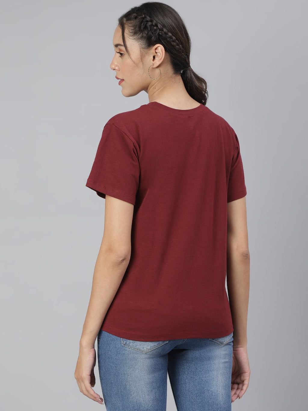 SCORPIUS Maroon Loose Fit Tshirt