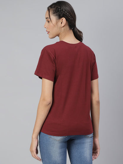 SCORPIUS Maroon Loose Fit Tshirt