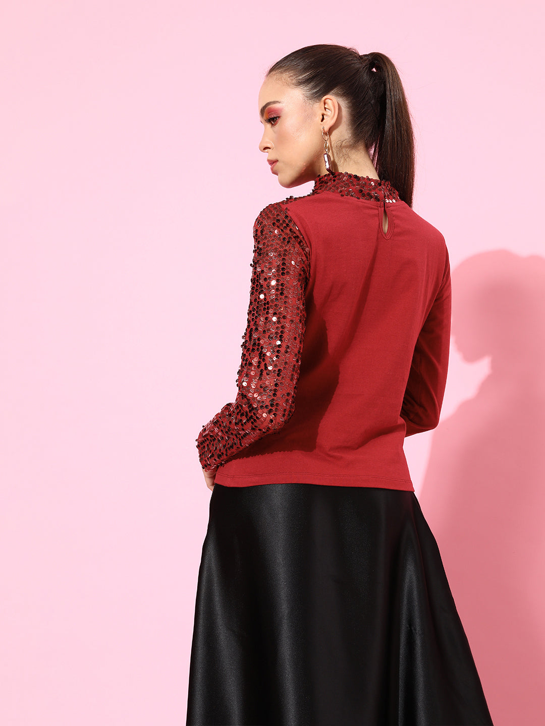 SCORPIUS Maroon Designer Top