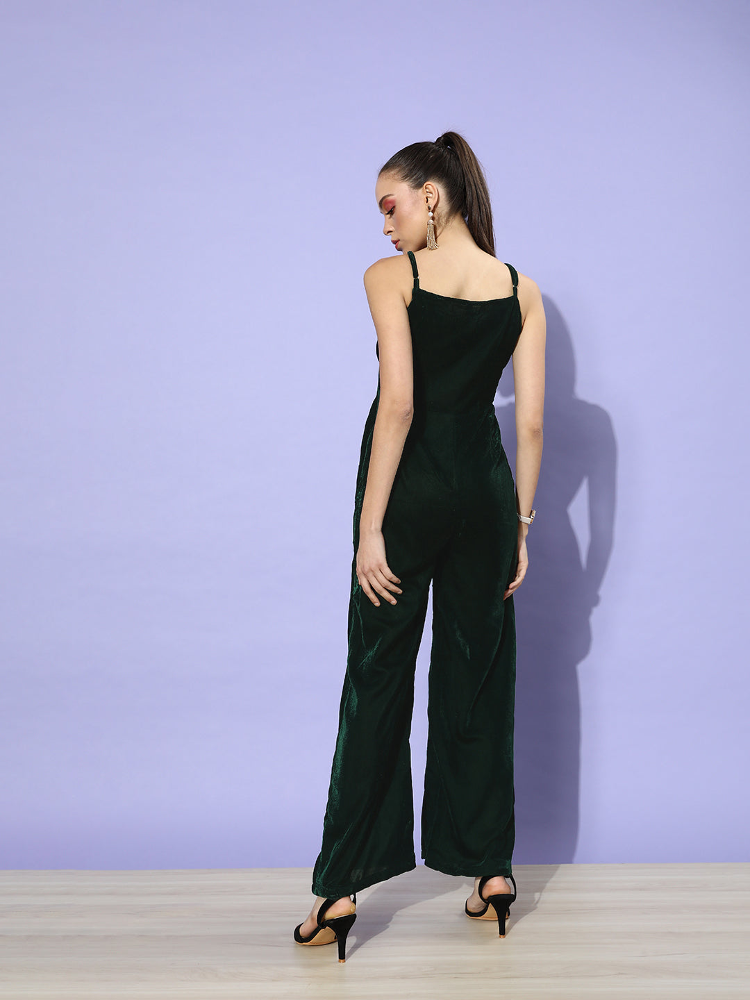 SCORPIUS Green Velvet Jumpsuit