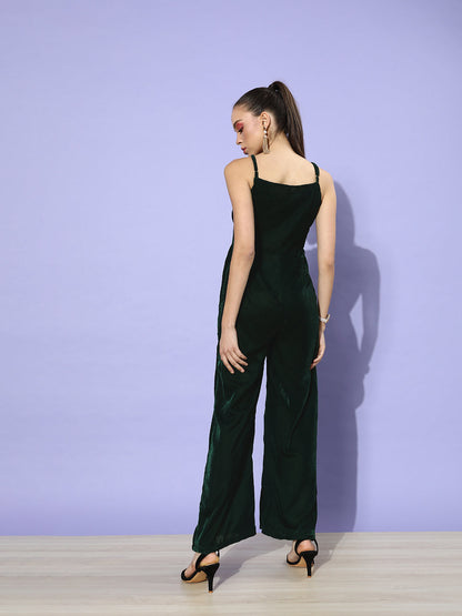 SCORPIUS Green Velvet Jumpsuit