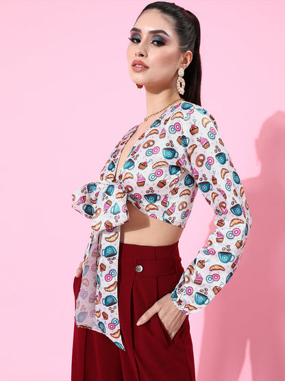 SCORPIUS Sweet White Satin Top