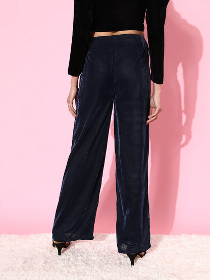 SCORPIUS Navy velvet Pants