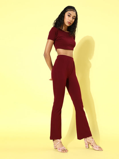 Cation Solid Maroon Clothing Set