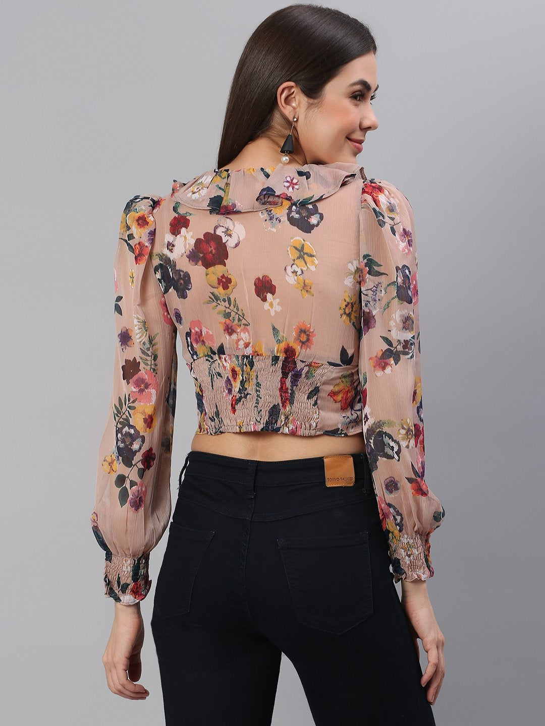 Beige Floral Top