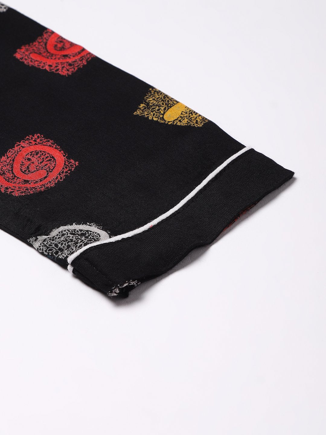 Cation Black Printed Night Suit