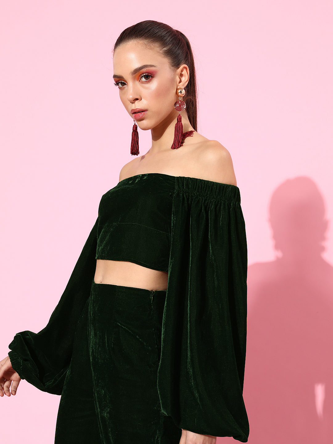 SCORPIUS Green Velvet Top