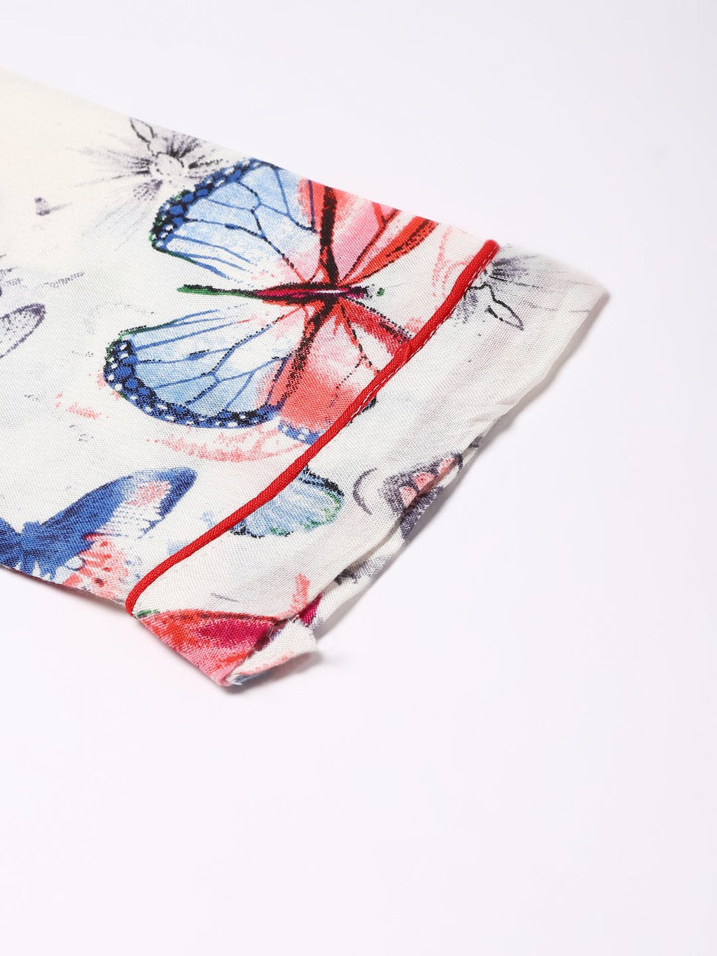 Cation White Butterfly Print Night Suit