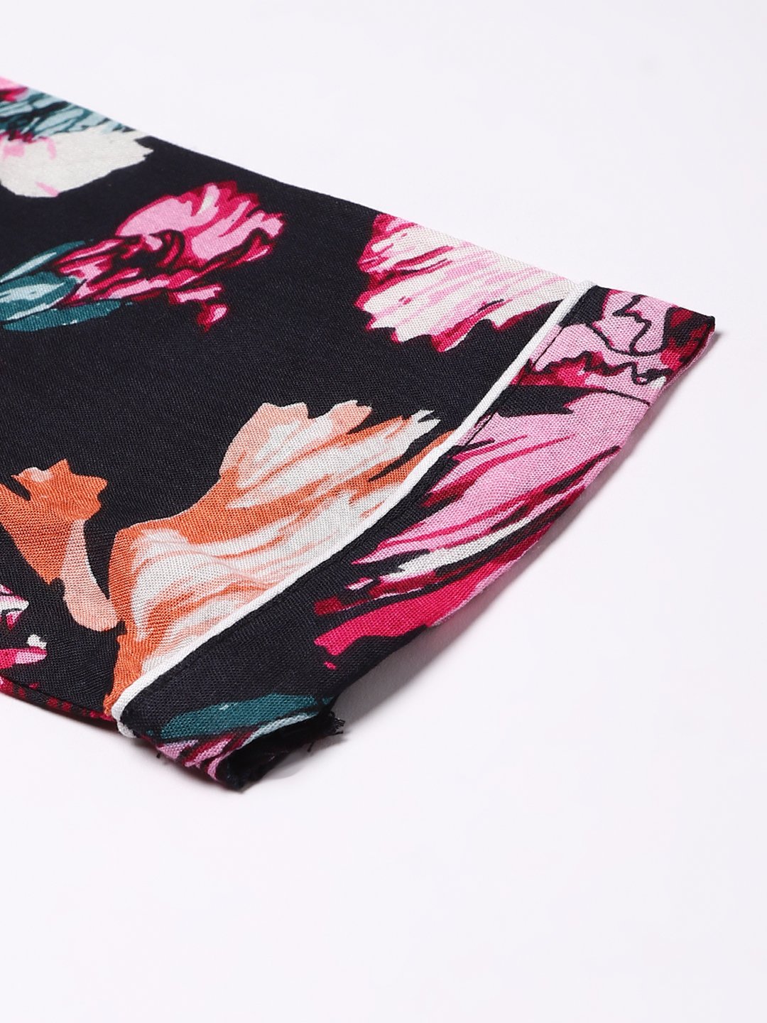 Cation Black Floral Night Suit