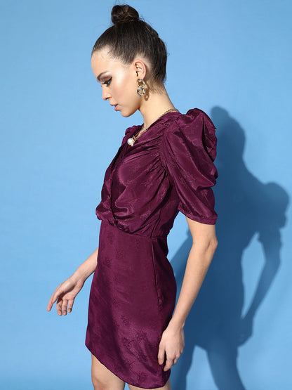 Purple Jacquard Dress