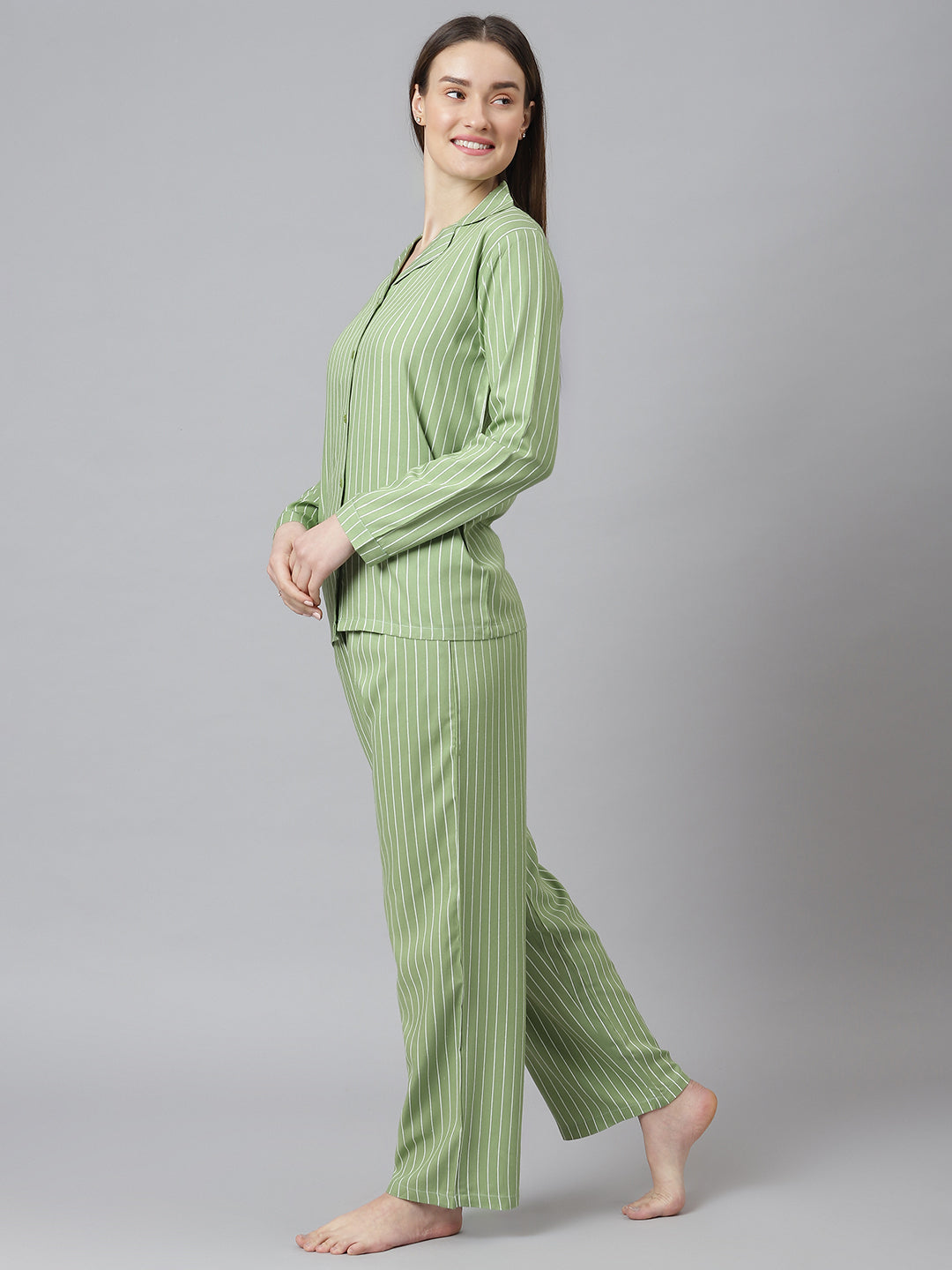 Cation Green Printed Night Suit