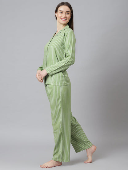 Cation Green Printed Night Suit