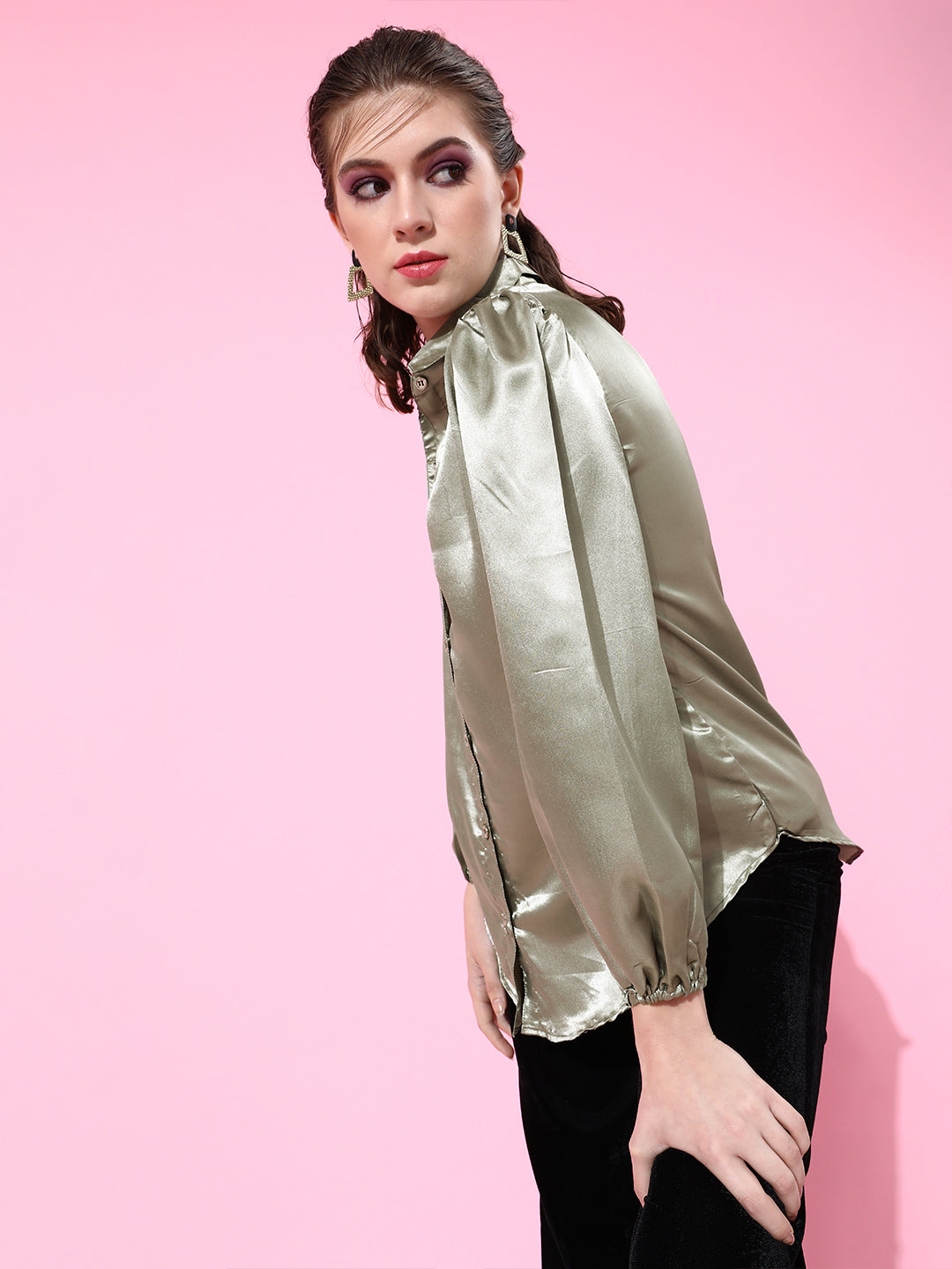 SCORPIUS Gold Satin shirt