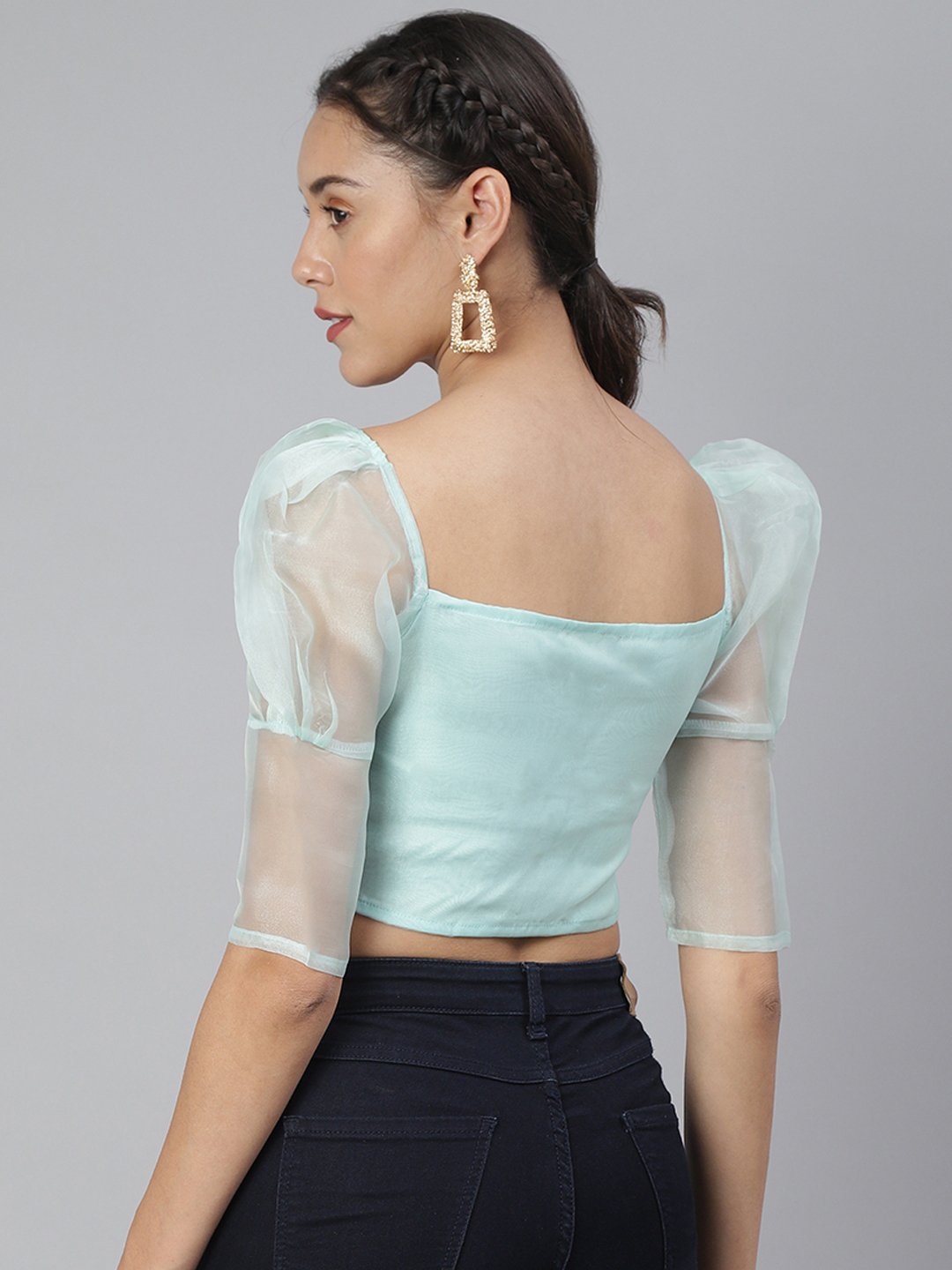 SCORPIUS Green Organza Croptop