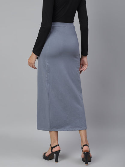 SCORPIUS Grey side slit Hoseiry Skirt