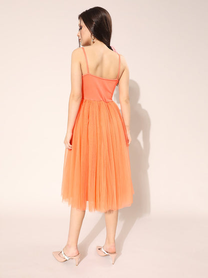 SCORPIUS Coral Tulle Dress