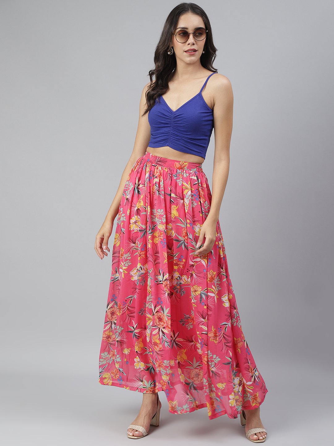 SCORPIUS Royal Blue Front Lastic Croptop