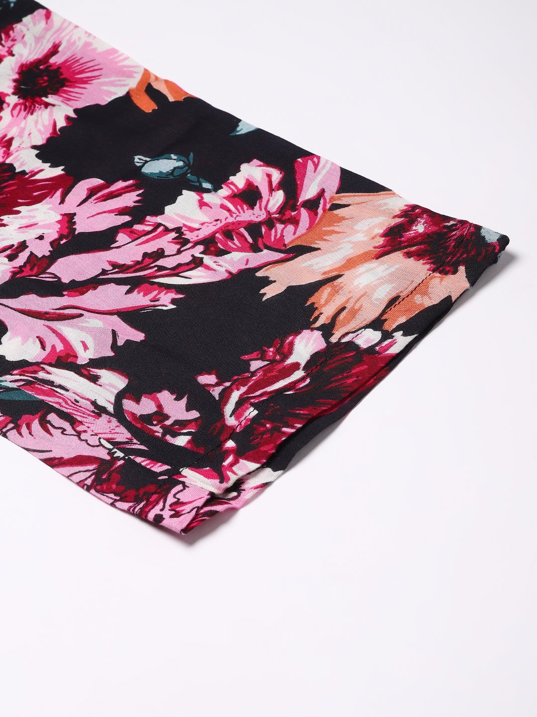 Cation Black Floral Night Suit