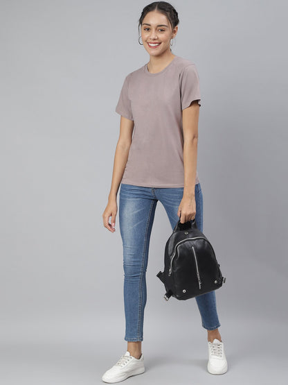 SCORPIUS Beige Loose Fit Tshirt