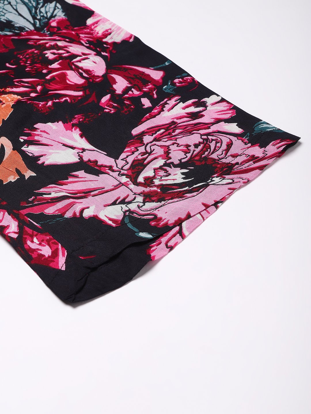 Cation Black Floral Night Suit