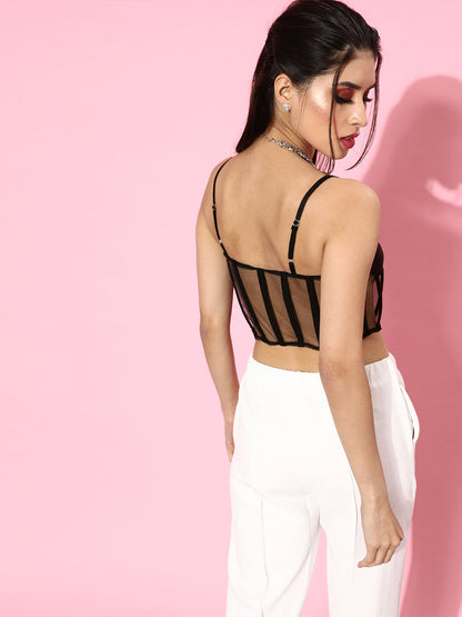 SCORPIUS Black Corset Top