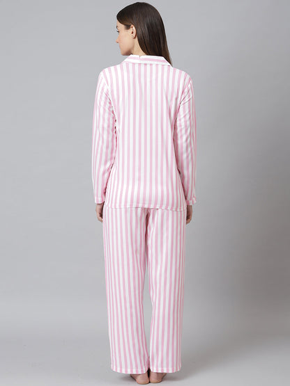 Cation Pink Printed Night Suit
