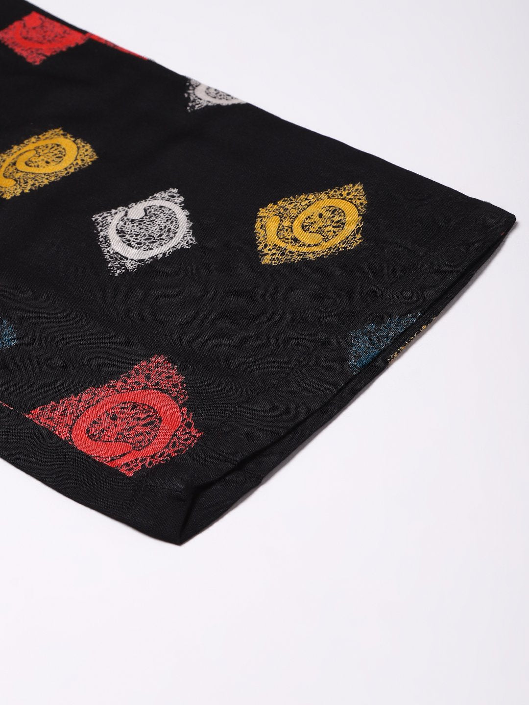 Cation Black Printed Night Suit