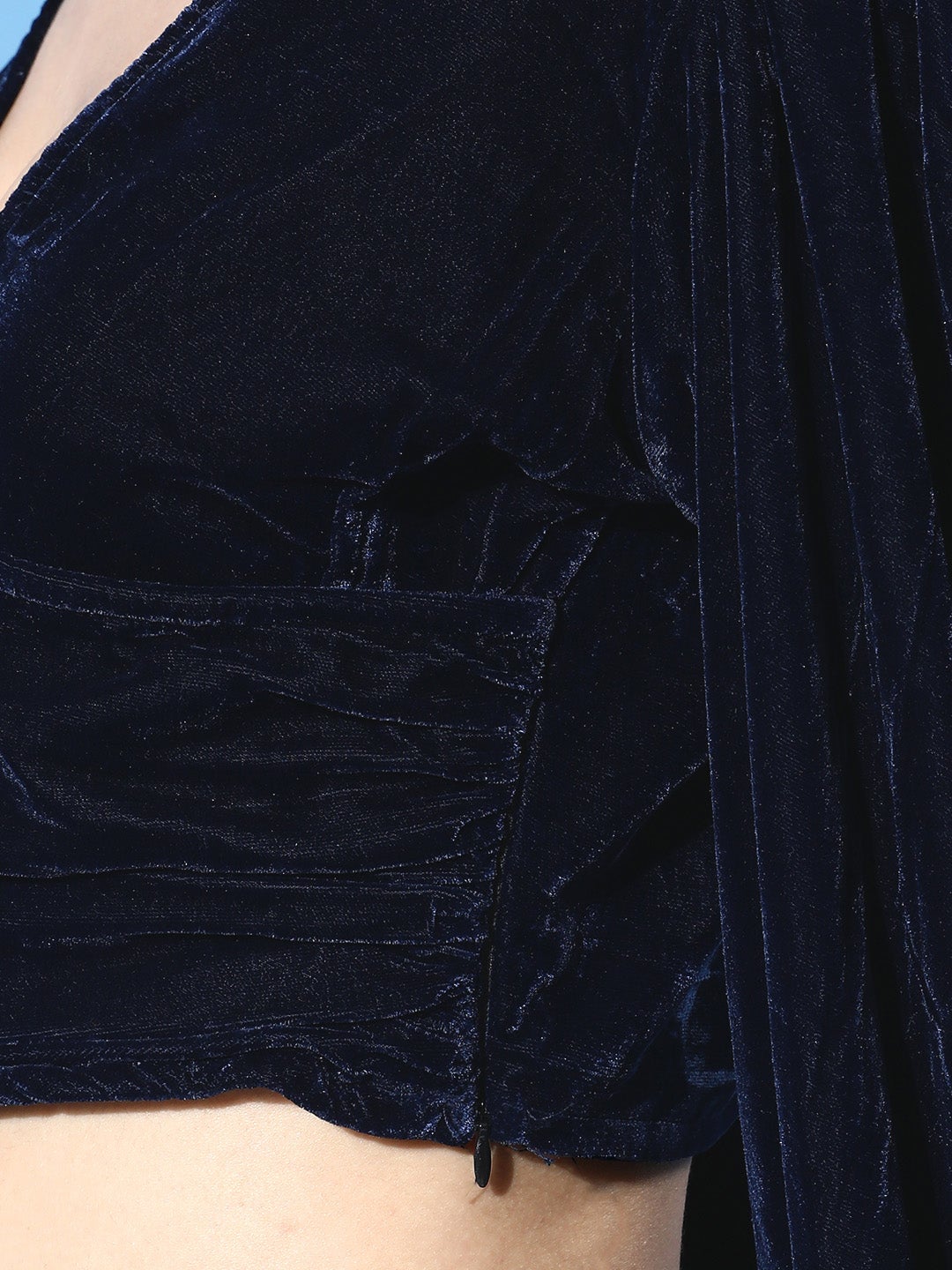 Designer Navy Velvet Top