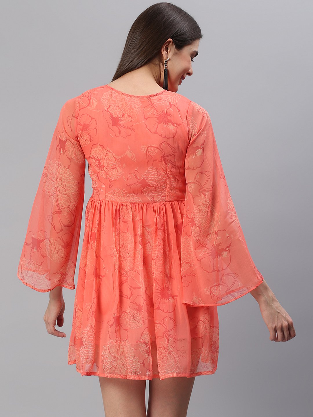 Printed Orange Dress