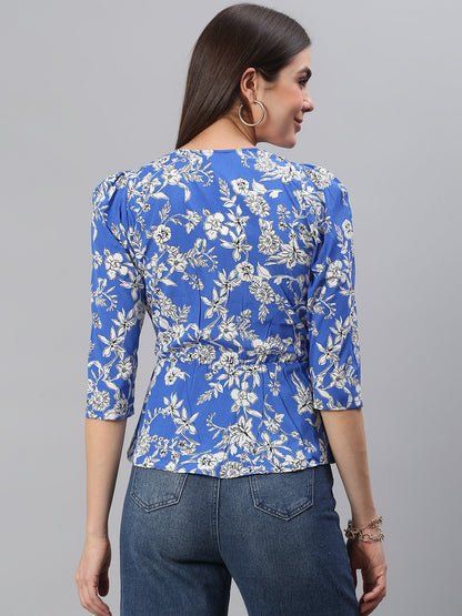 Blue Floral Top