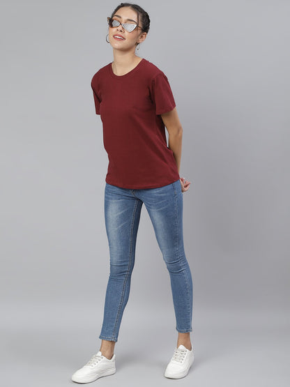 SCORPIUS Maroon Loose Fit Tshirt