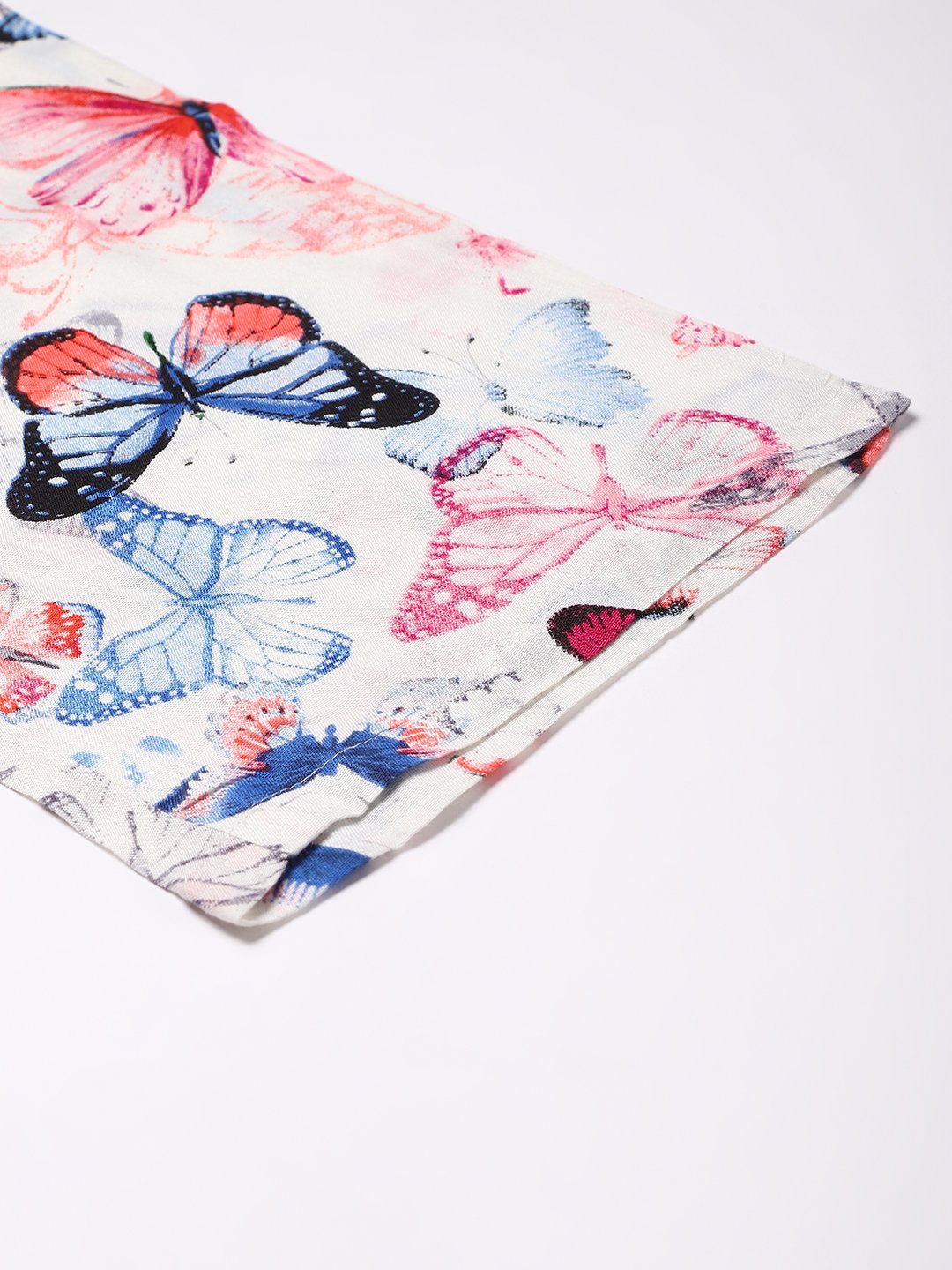 Cation White Butterfly Print Night Suit