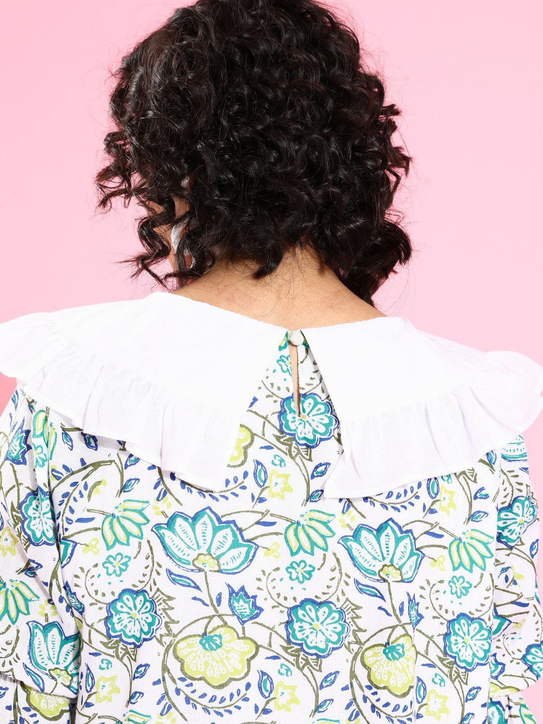 Blue White Printed Dress