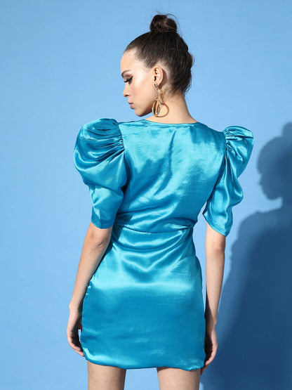 Satin Blue Dress